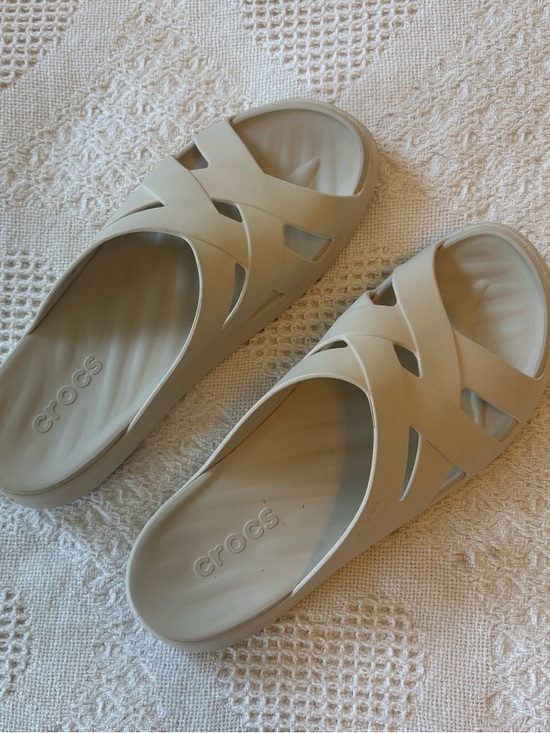 CROCS Shoes - CROCS Women's Sandal Slides in Beige